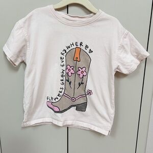 ZARA kids girls western boot floral shirt - sz 6 - coastal cowgirl, whimsical